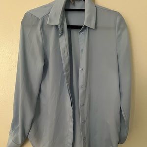 H & M baby blue button up blouse